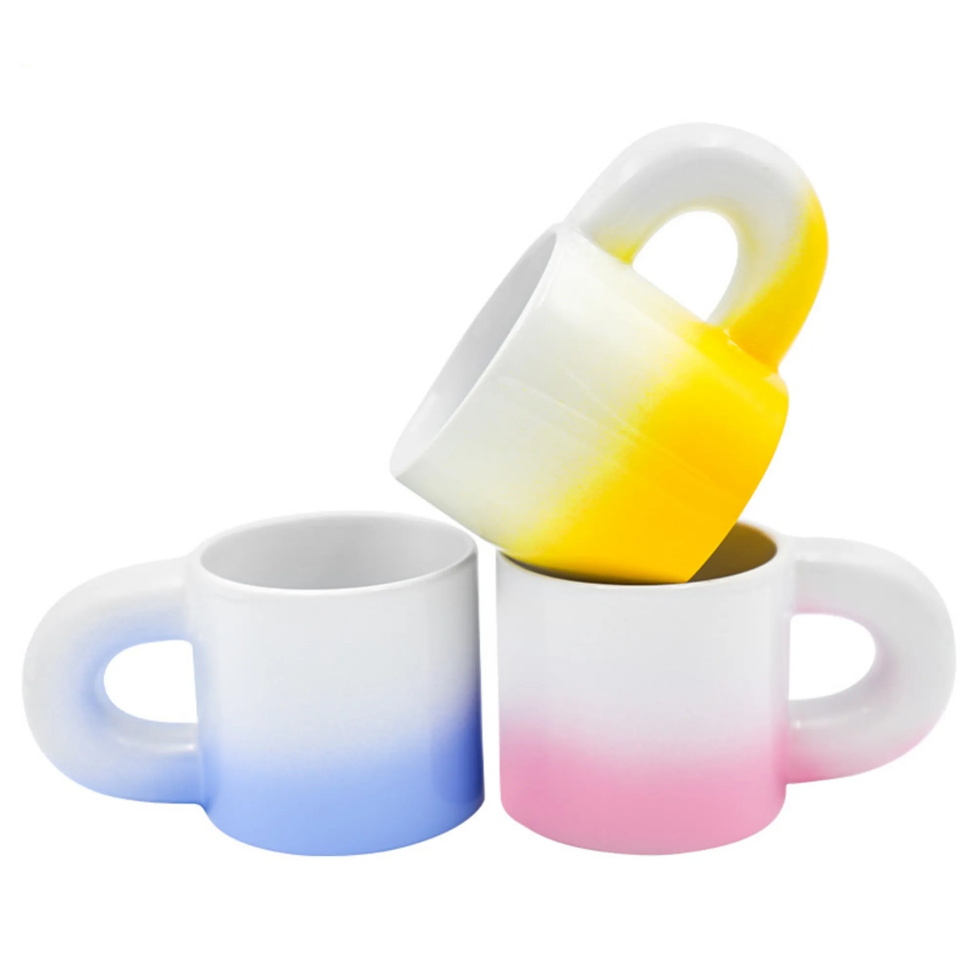 Ombre Color Fat Cup Ceramic Coffee Mug 2