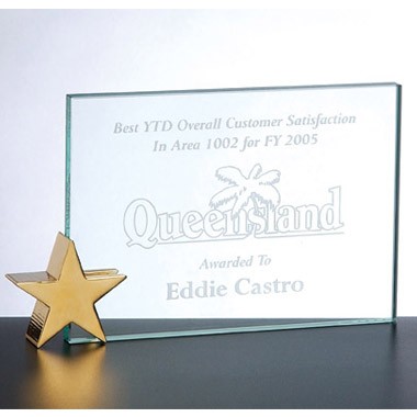 ACHIEVEMENT AWARD W/BRASS STAR HOLDER (4x6) 1