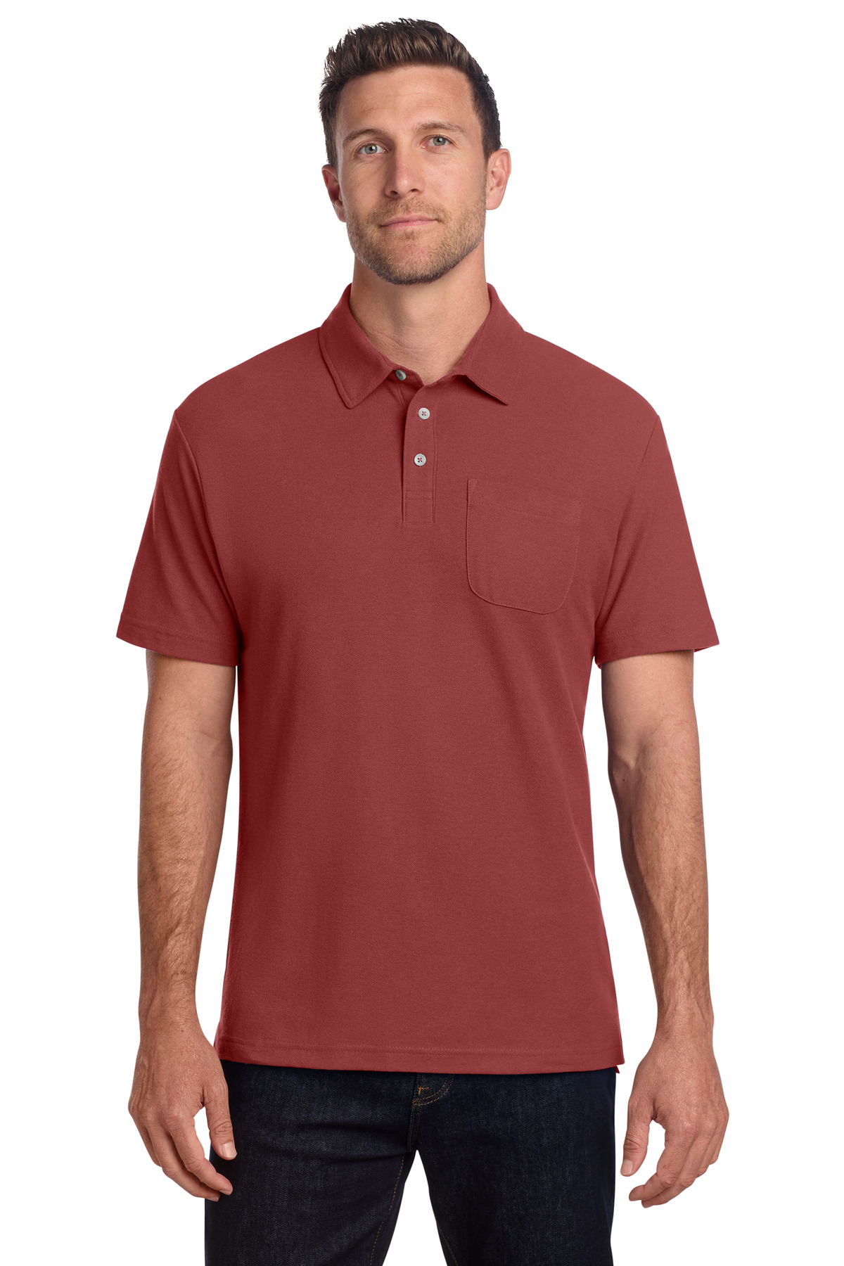 Port Authority C-FREE Cotton Blend Pique Pocket Polo K868 19
