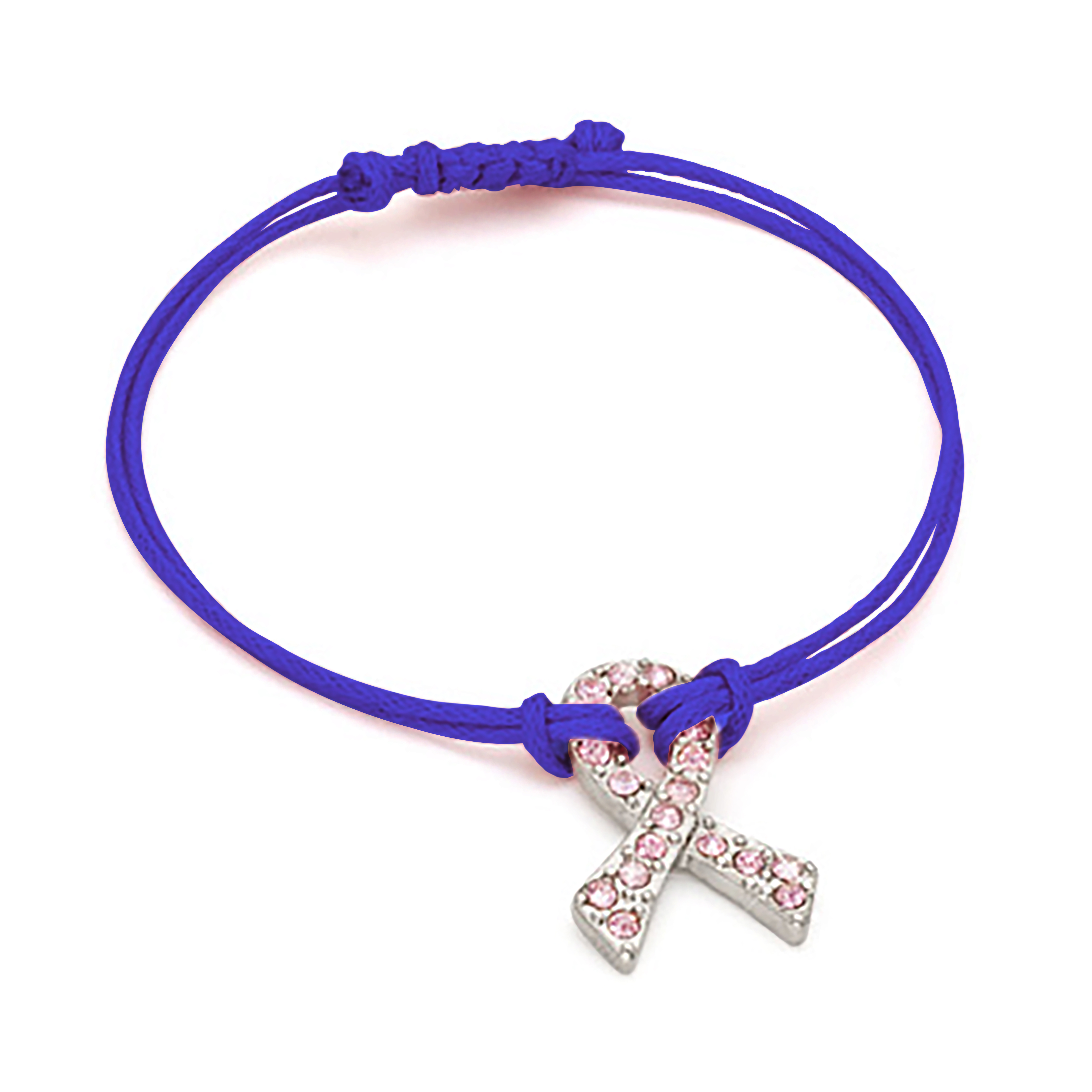 Crystal Breast Cancer Awareness Pink Ribbon Bracelet 1