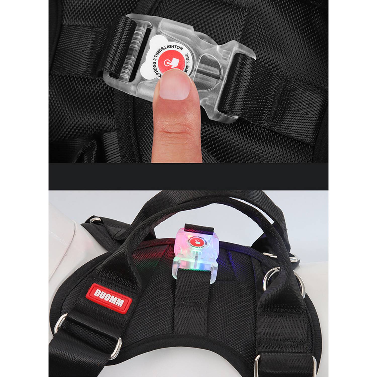 Multiple Sizes Luminous LED Lamp Pet Dog Harness 10