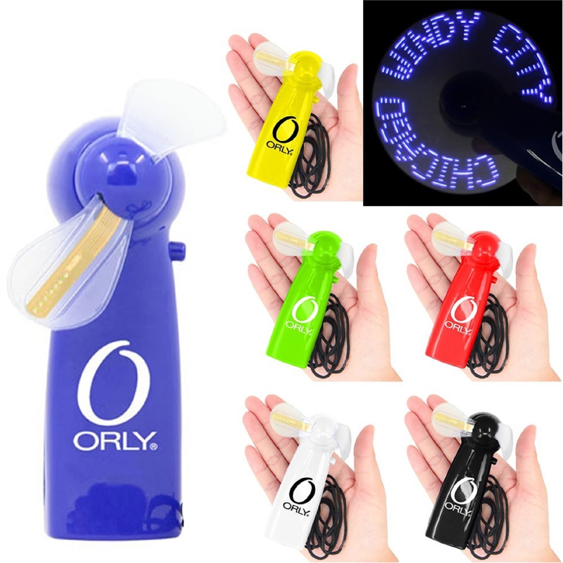 Advertising LED Pre Programmed Message Flashing Fan 2