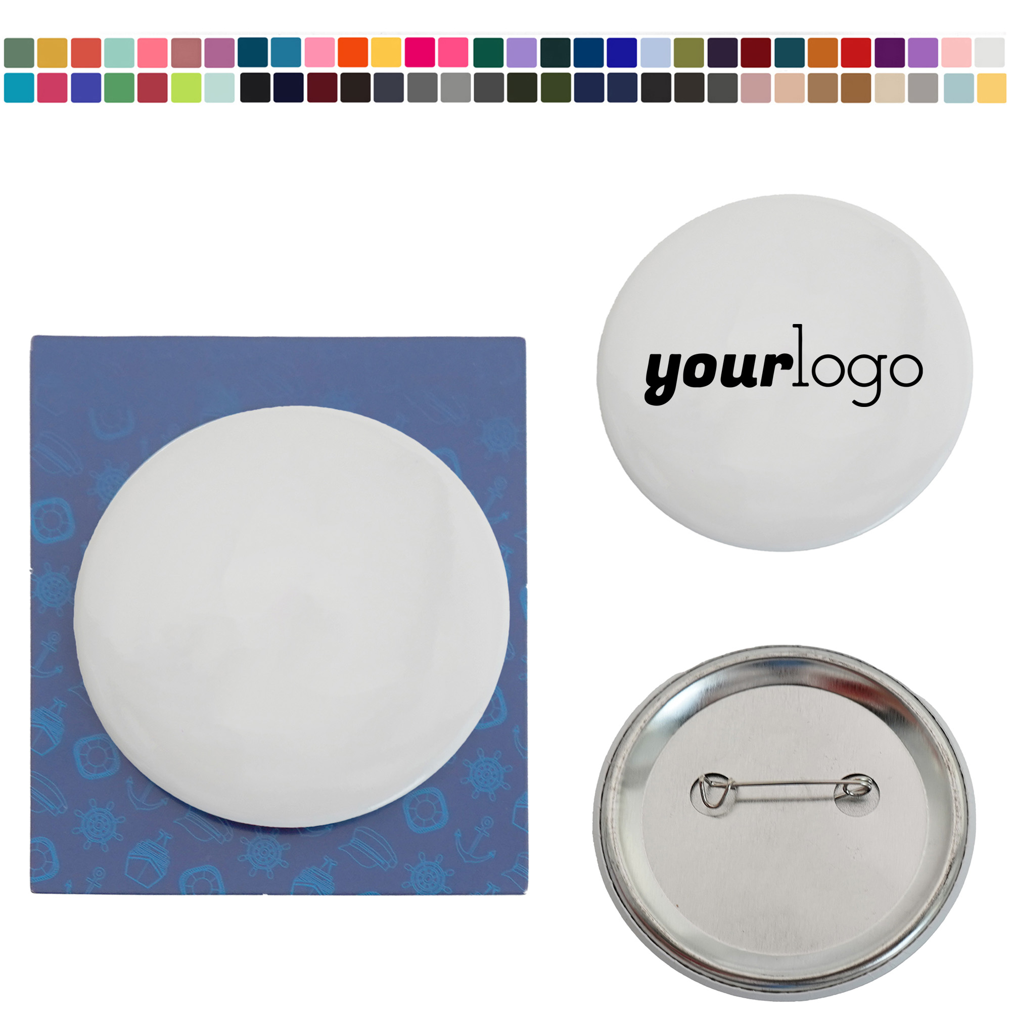 Round Tinplate Brooch Pins for Custom Logo Printing 2