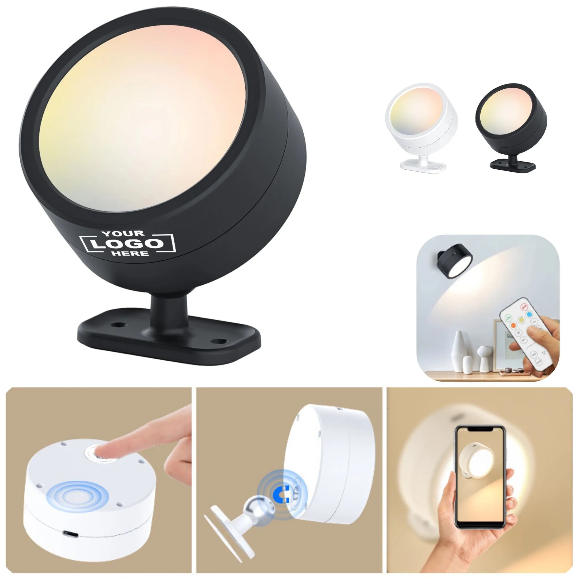 Spin Lume Magnetic Wall Lamp with Remote