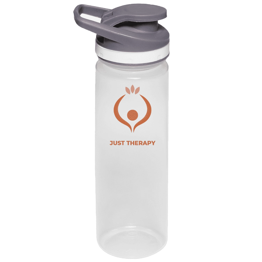 Plastic Sports Water Bottle with Flip Lid - Carry Handle, 22 23