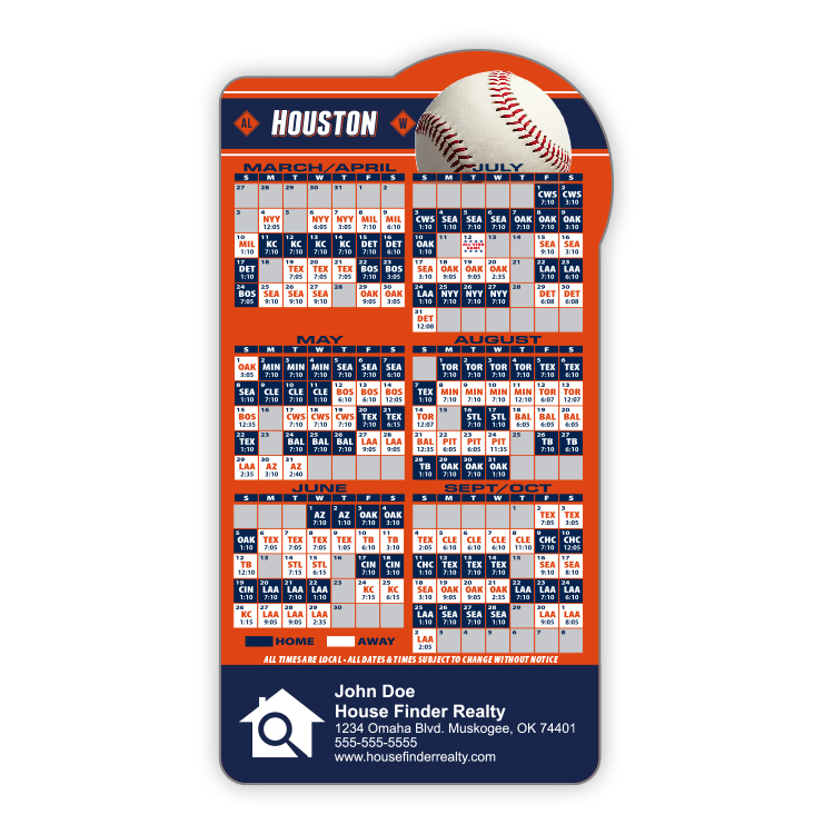 Magnet Sport Schedules - Baseball Shape (3.875x7.25) - 25 mil. 3