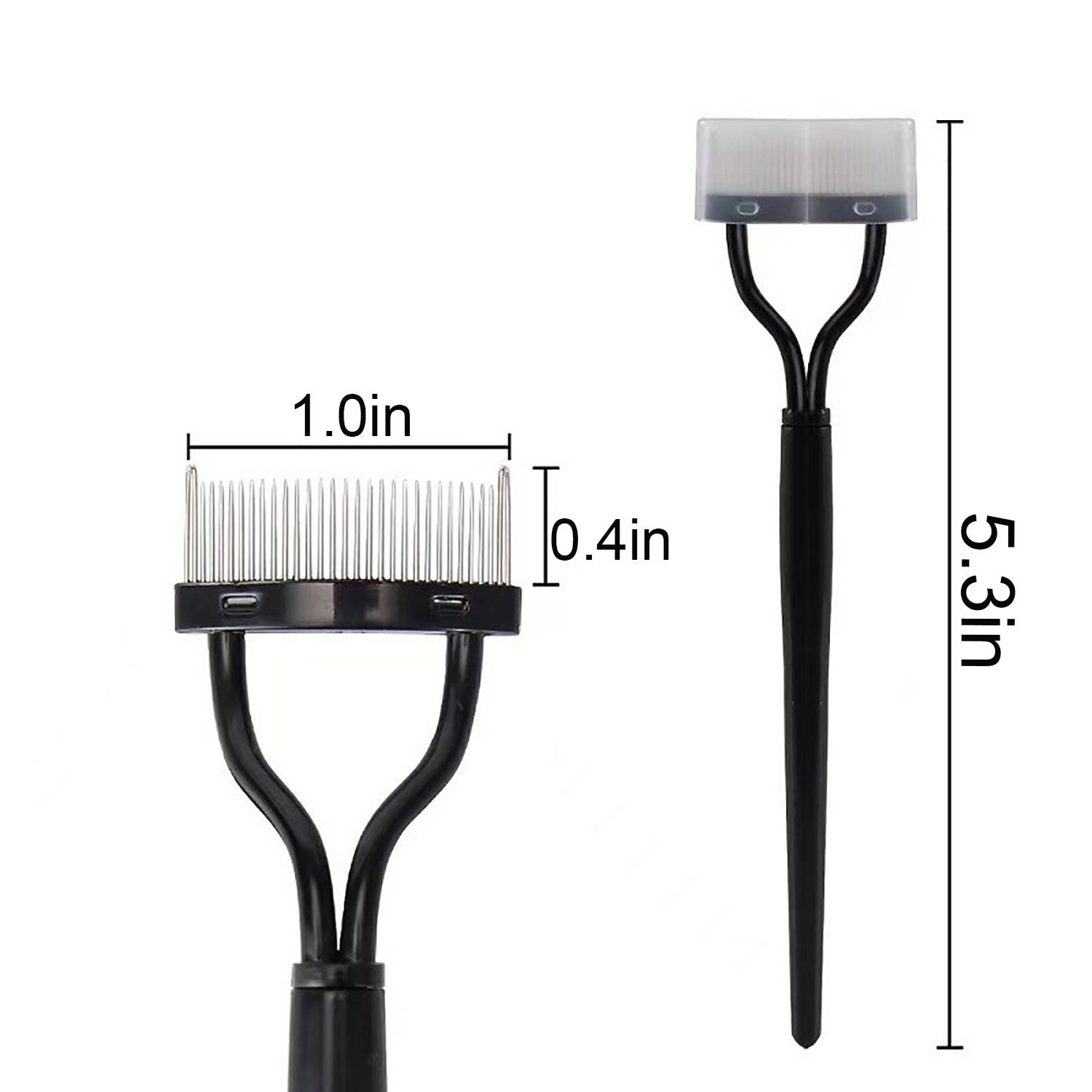 Semi-Circular Steel Tooth Eyelash Comb With Cover 2