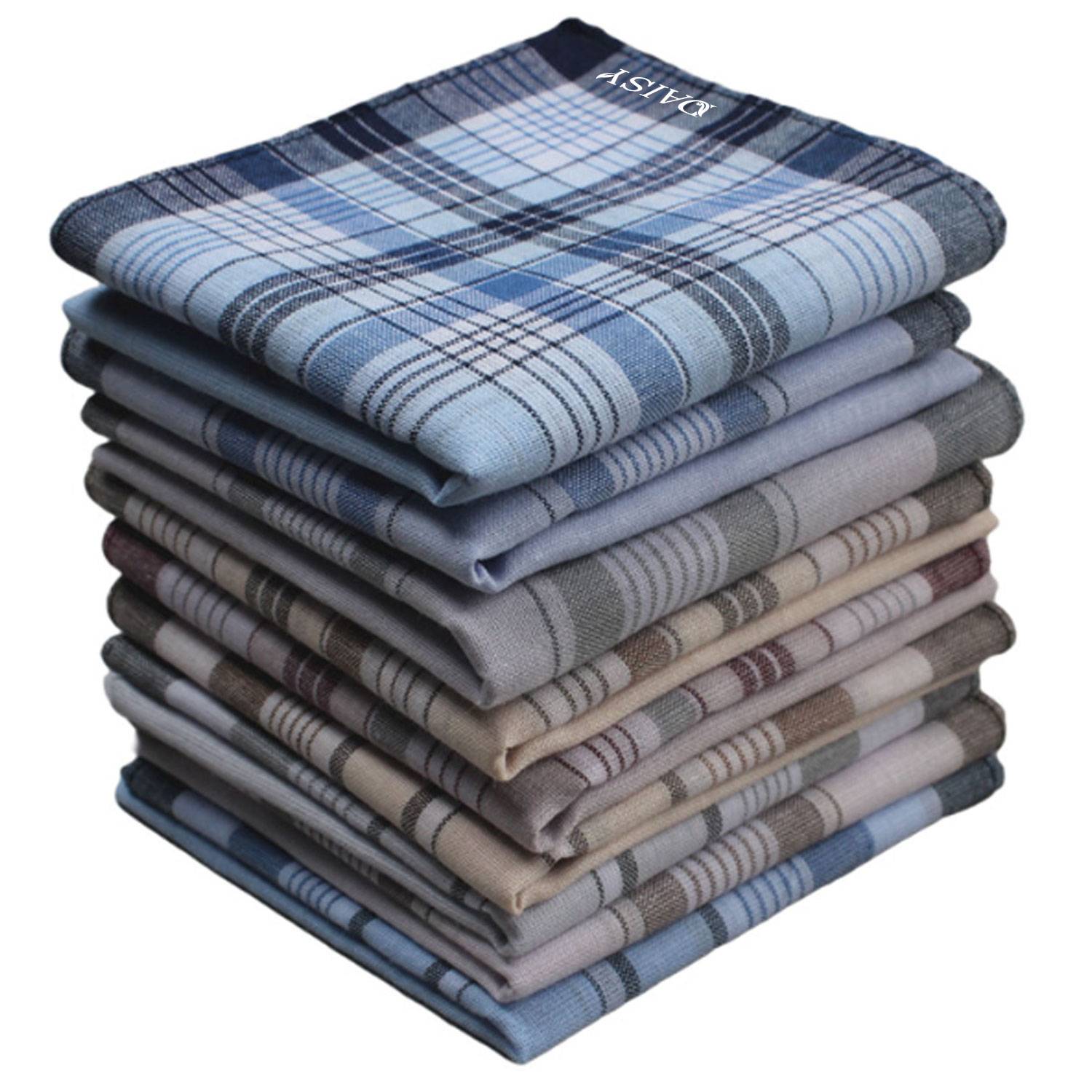9 Pack Mens Premium Handkerchiefs Cotton 2