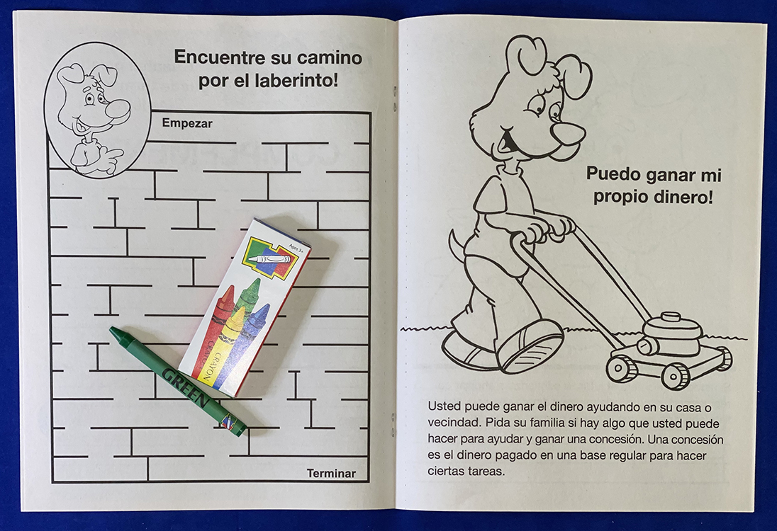 COLORING SET - Be Smart, Save Money (Spanish) Coloring Book Fun Pack 6