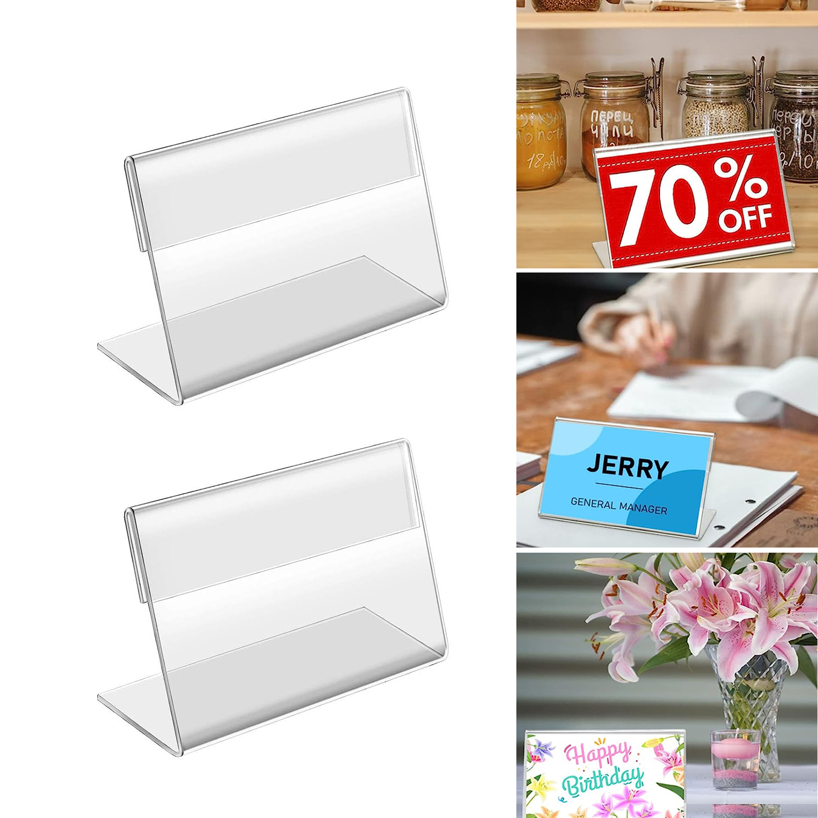 50 PCS Mini Clear Acrylic Sign Display Holder 2