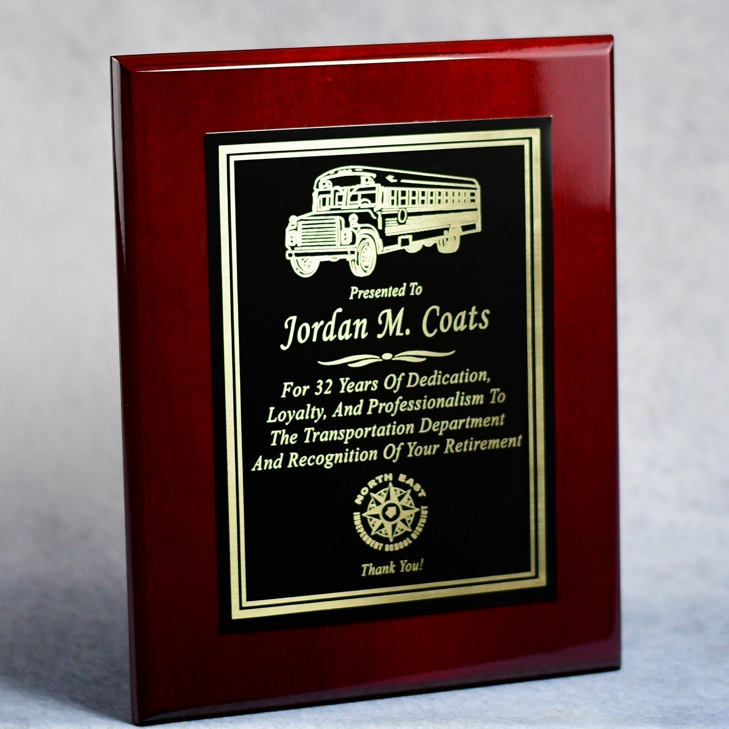 Rosewood Piano Finish Plaque With Plate 5