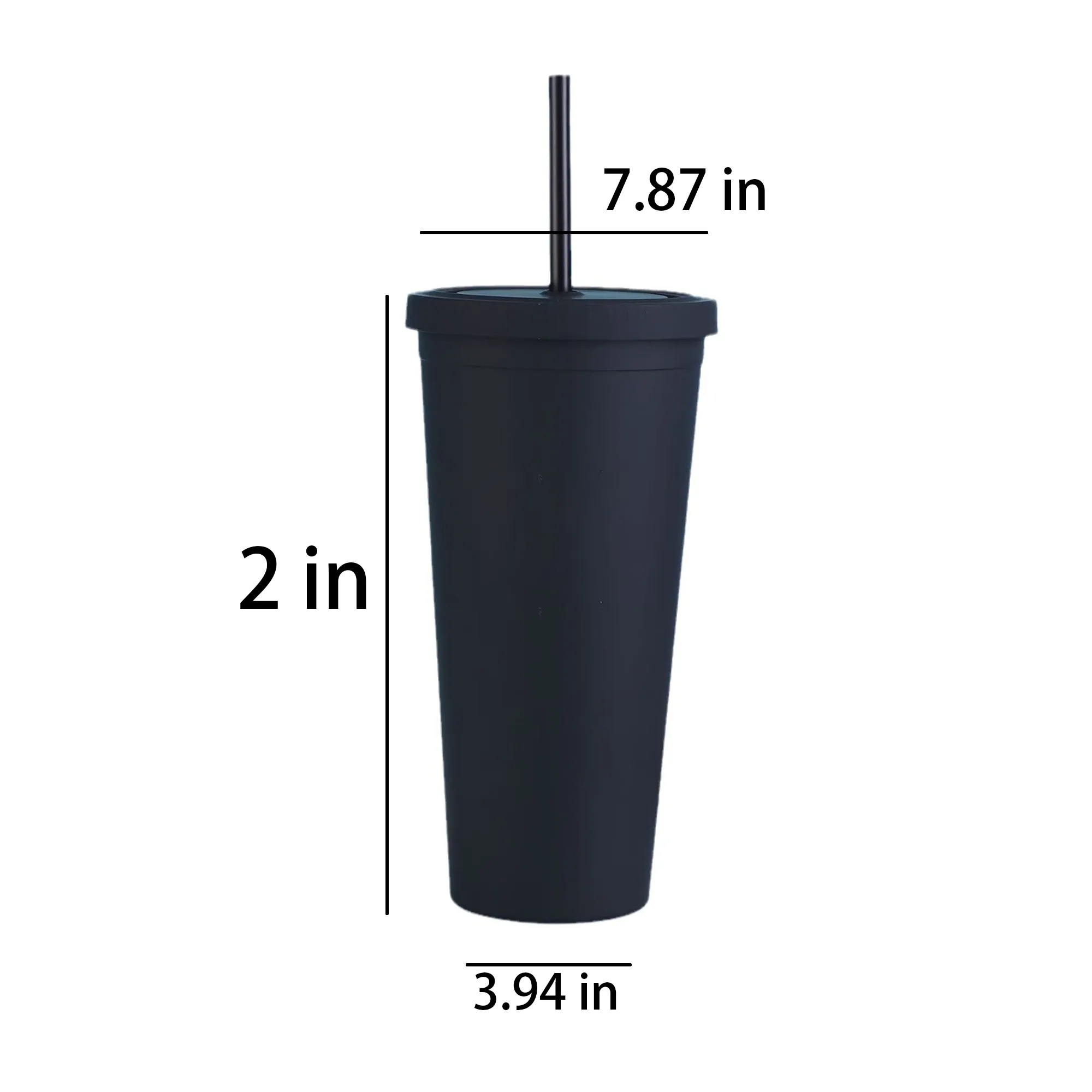 MOQ50 24oz Double Wall Plastic Straw Cup 2