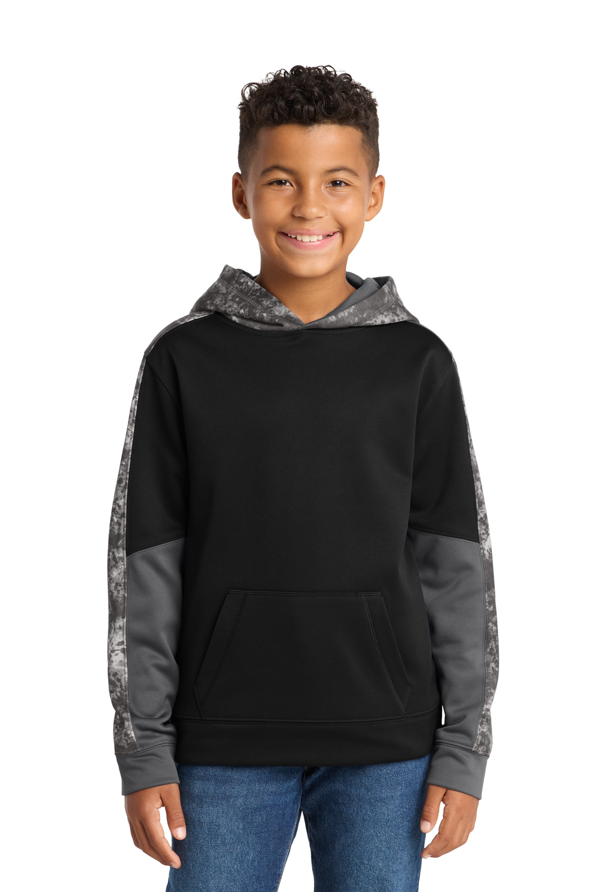 Sport-Tek Youth Sport-Wick Mineral Freeze Fleece Colorblock Hooded Pullover. YST231 23