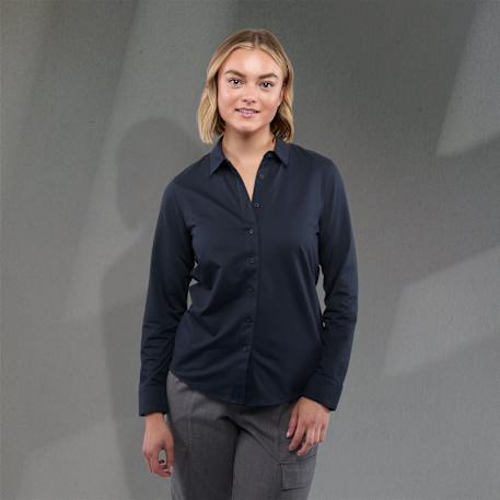 TATRA Eco Long Sleeve Knit Button Up Shirt-Women's 119