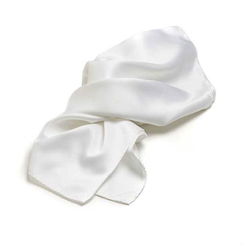 White Polyester Satin Scarf - 30"x30" 2