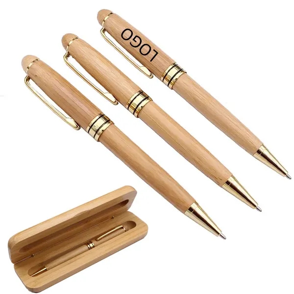 Luxury Gift Bamboo Ballpoint Pen Sets 6
