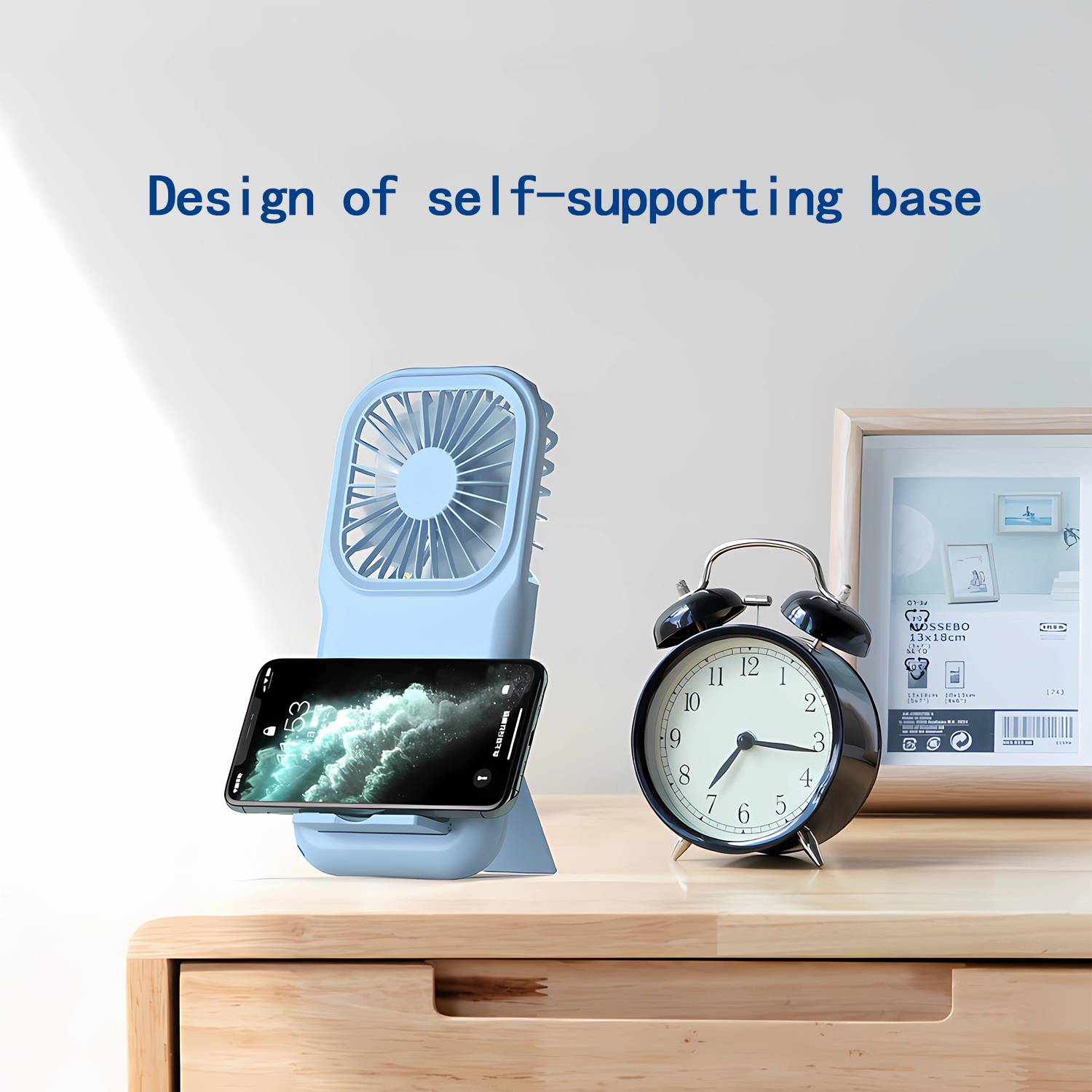Portable Mini Battery Operated Phone Holder Handheld Fan 7