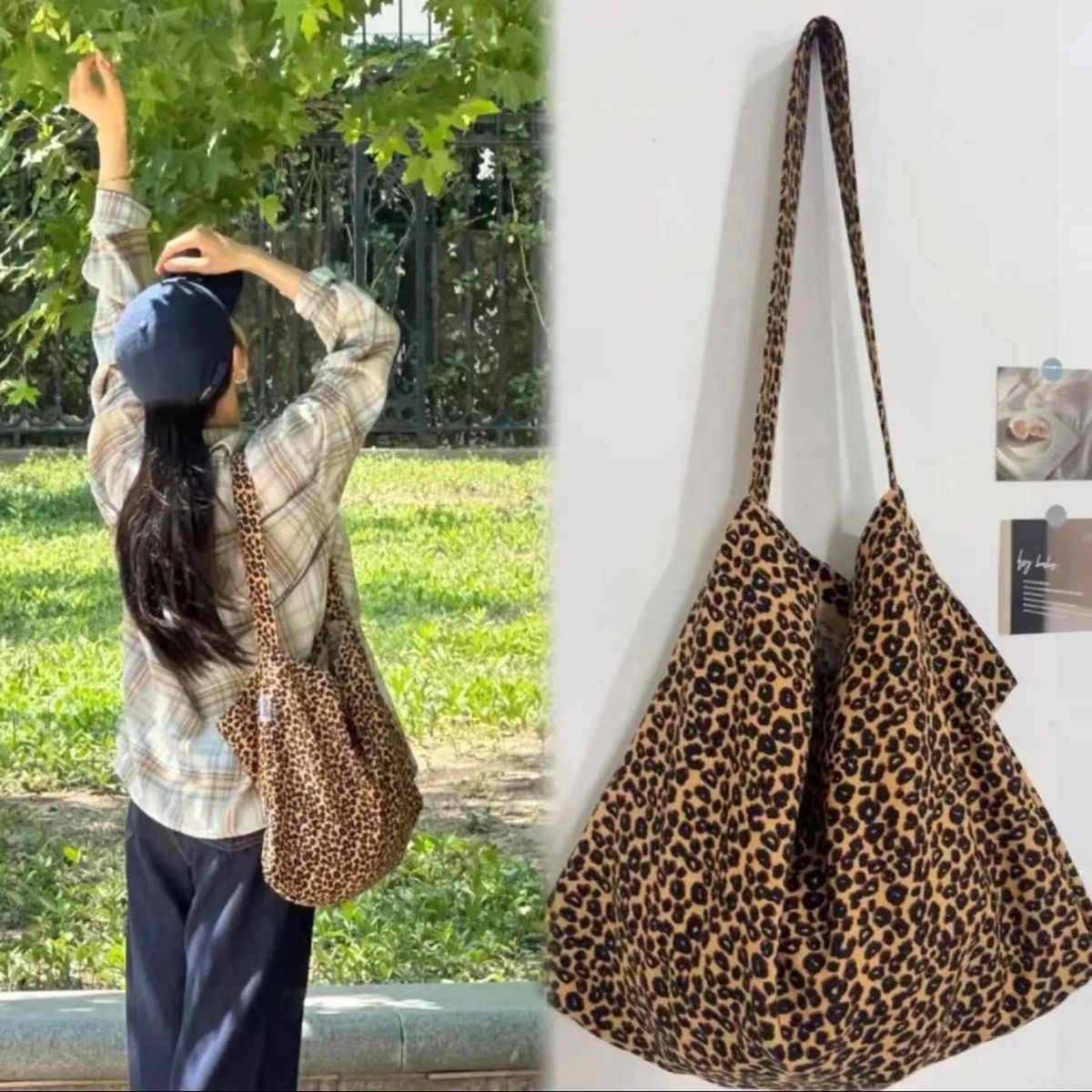 Durable Leopard Print Tote Cotton Blend 18