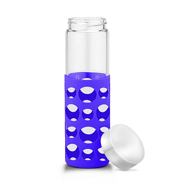 20 oz Silicone Round Cutouts Glass Bottle 3