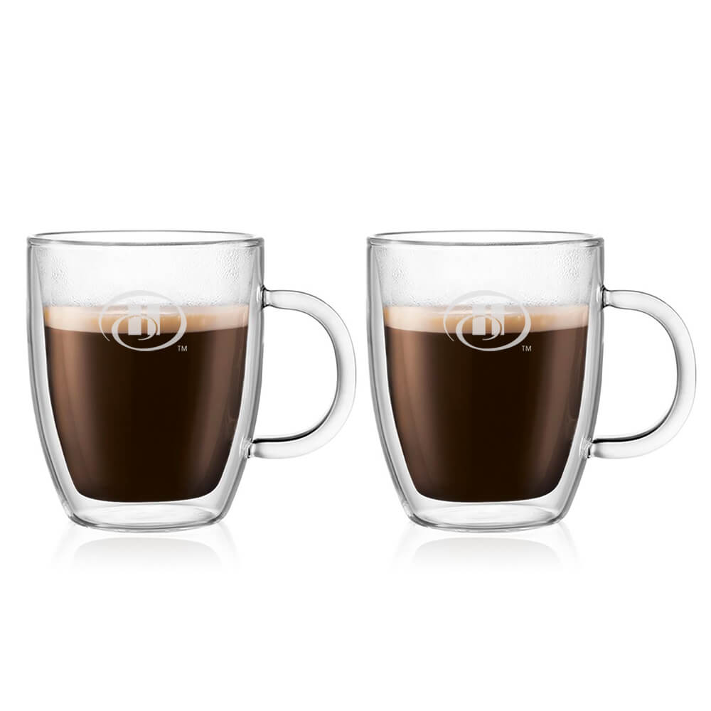 Bistro 10oz Double Wall Mug Set 2 pcs