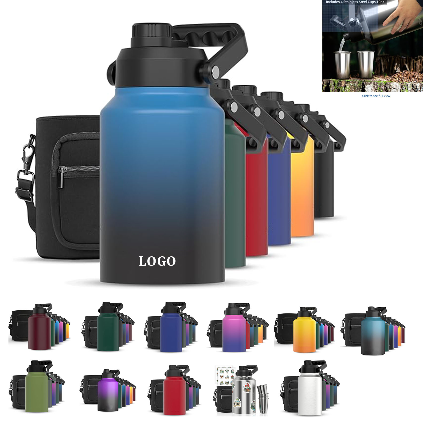 128oz Stainless Steel Water Jug 9