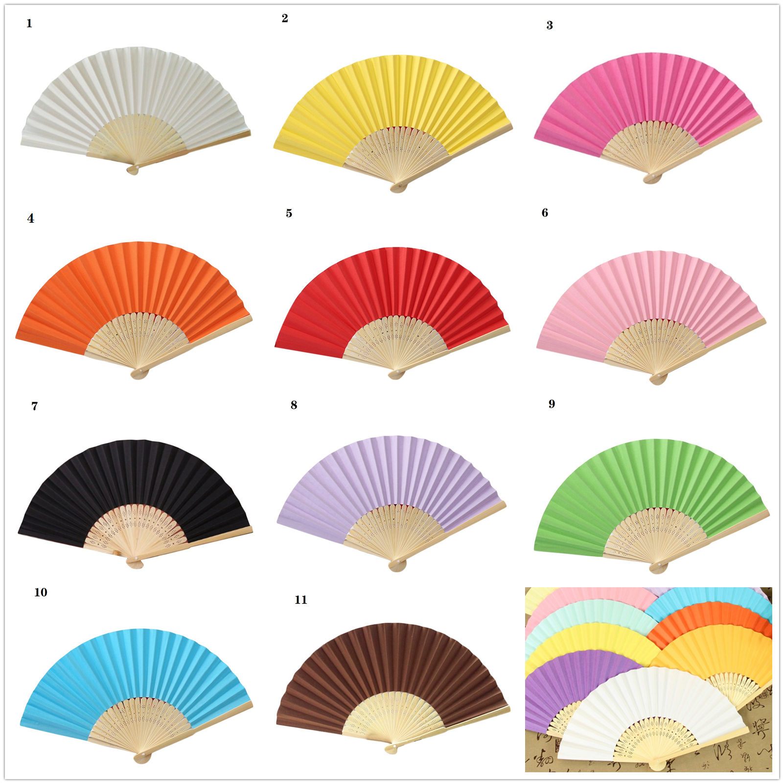 Bamboo Handheld Folding Fan 1