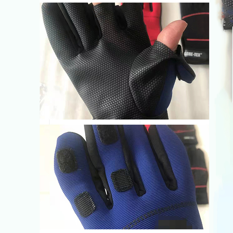 Non-slipping Silicone Convertible 3 Cut Fingers Fishing Gloves 8