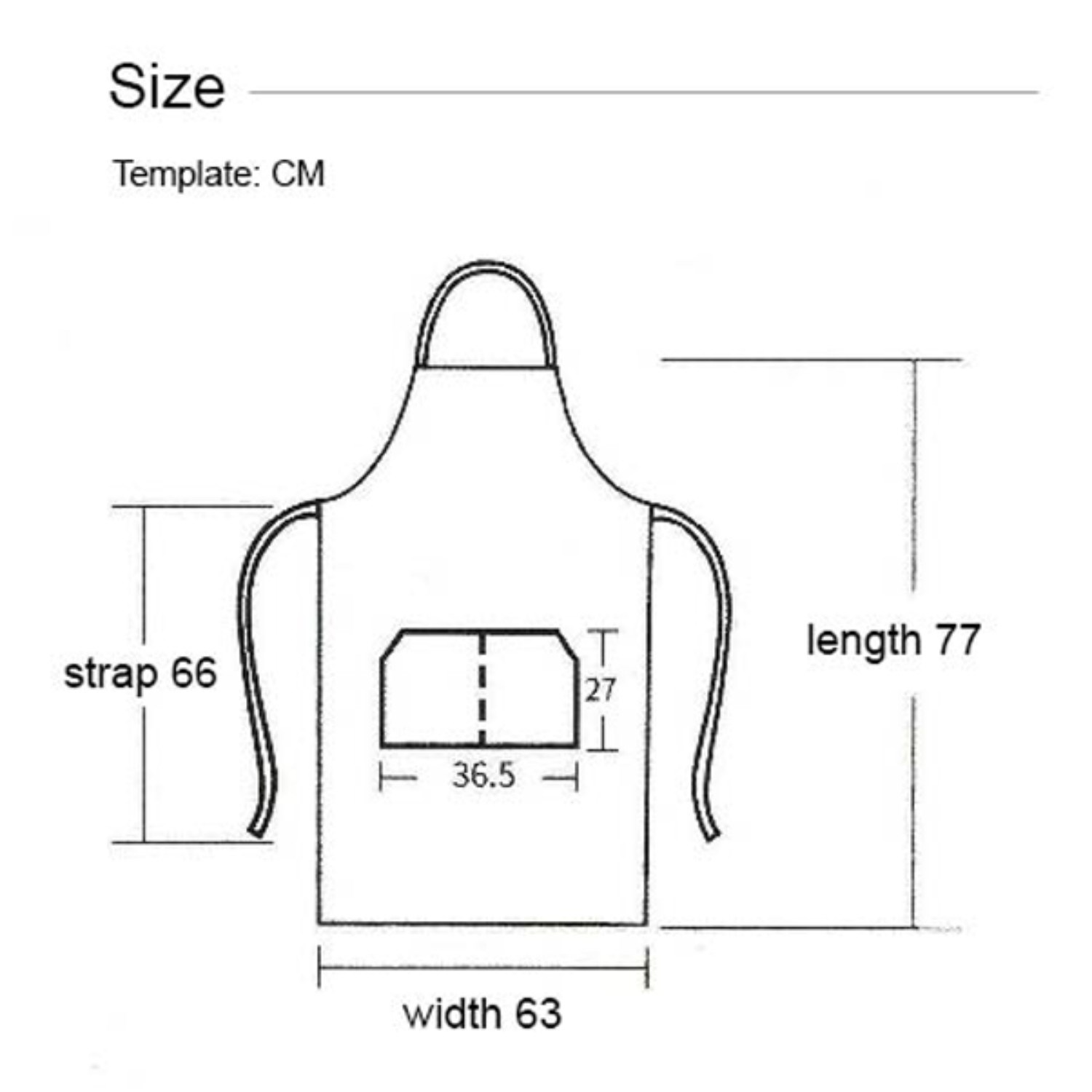 13 oz. Thick Canvas Kitchen Apron w/ Buttons & 2 front pockets 1