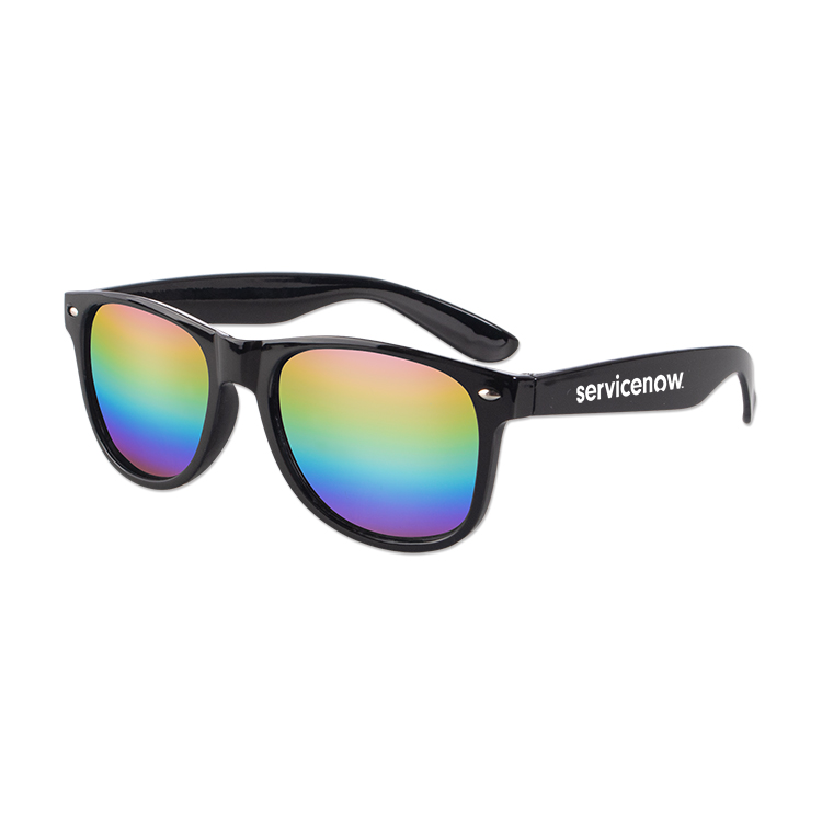 Iconic Black Frame Mirror Lens Sunglasses 4