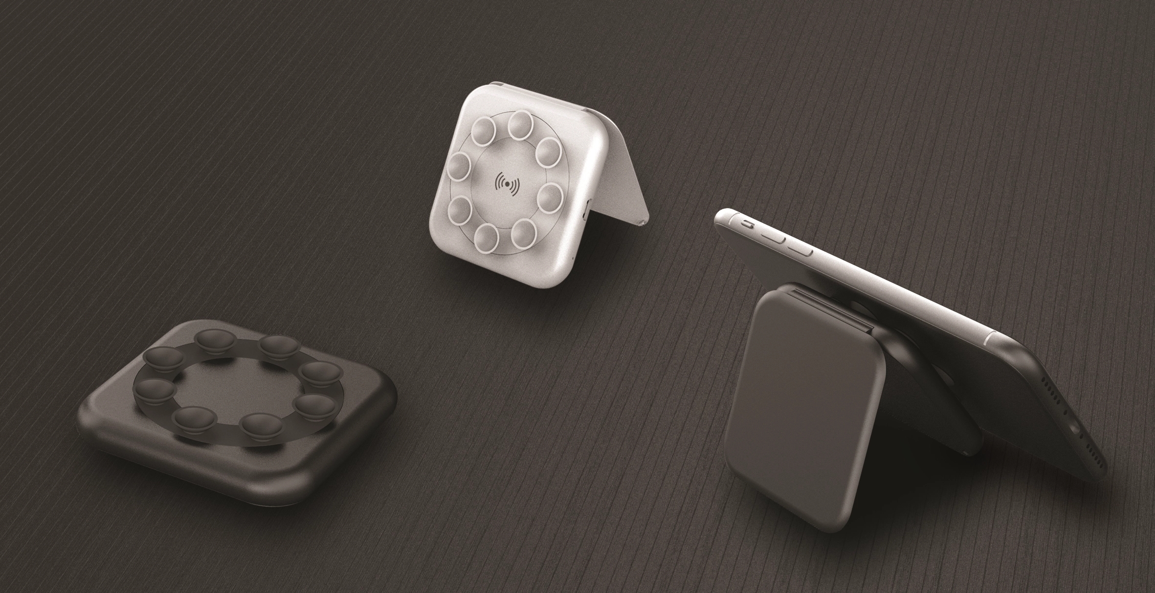 All In One QI Wireless Charger & Phone Stand with Suction 3