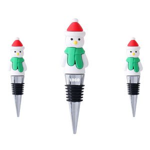 Festive PVC Red Hat Snowman Wine Cork Bottle Stopper 8