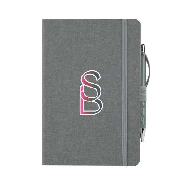 Crosshatch PU Notebook With Pen 44