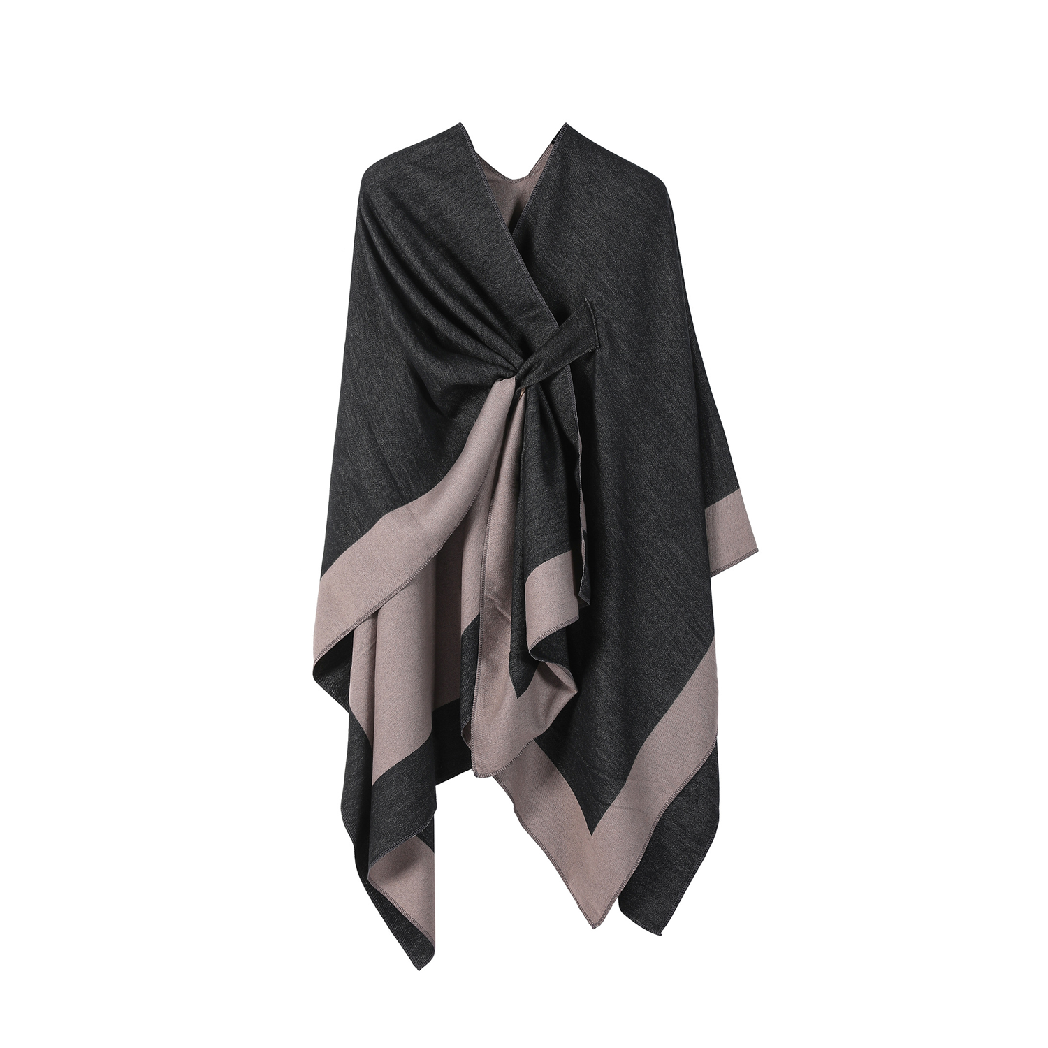 Simple Multi-functional Warm Shawl Outwear 3