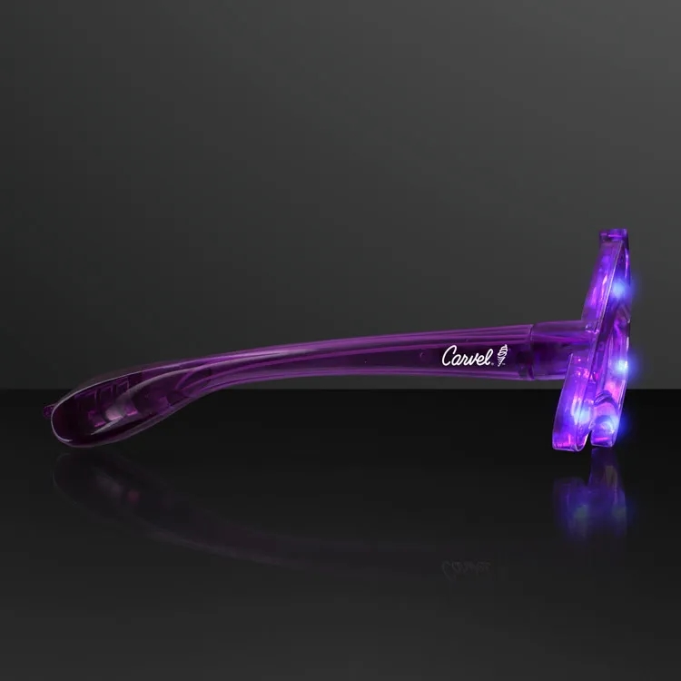Purple Bat Light Up Eyeglasses, No Lens 1