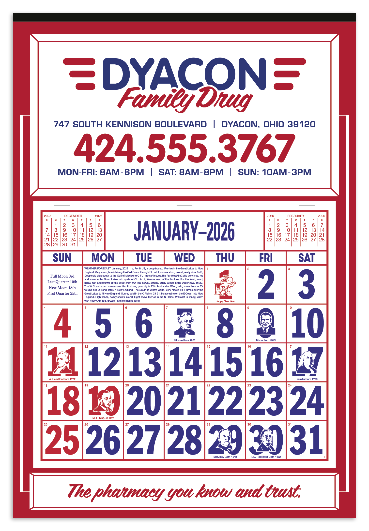 Skinner & Kennedy® Apron Calendar 32