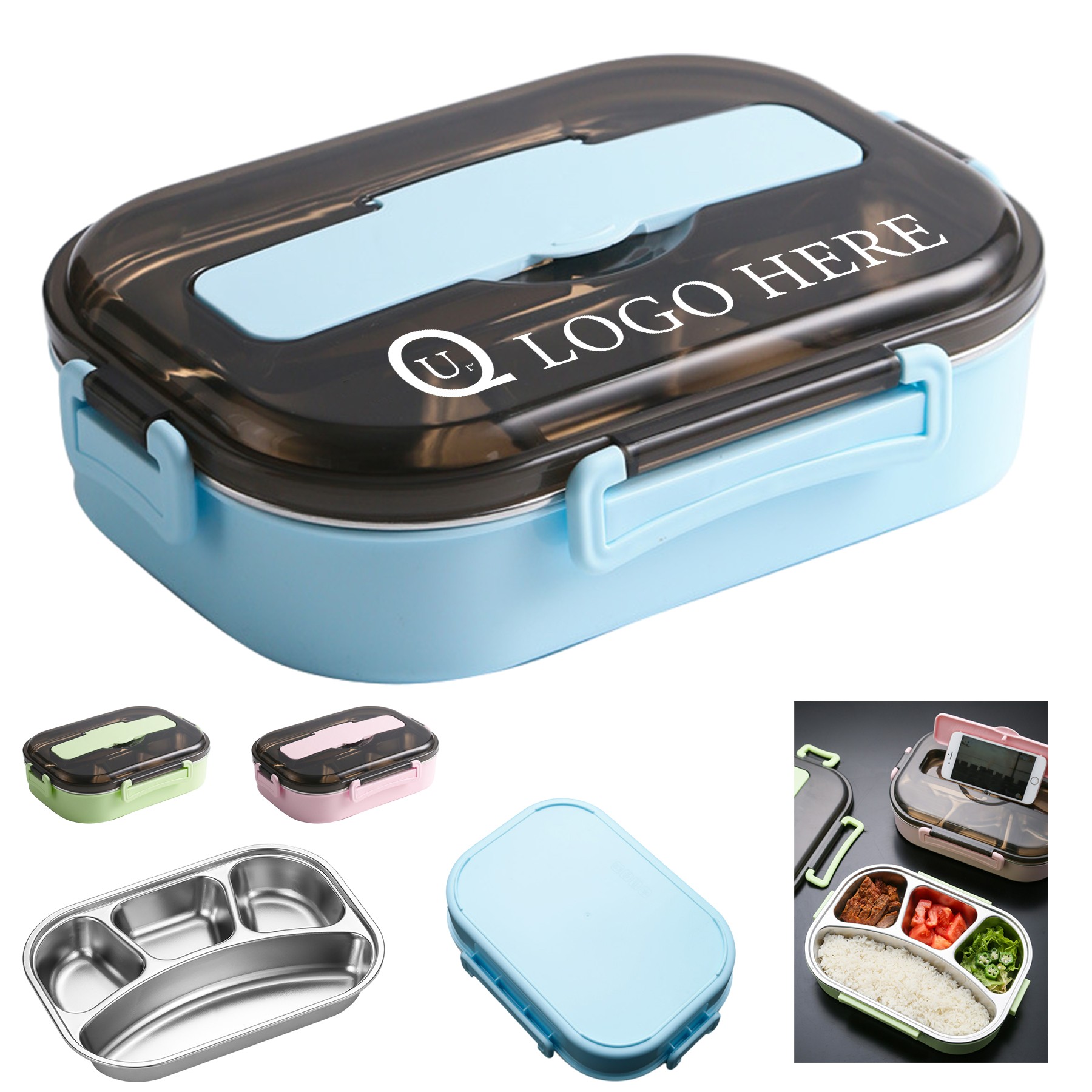 Stainless Steel Divided Compartment Lunch Box 3