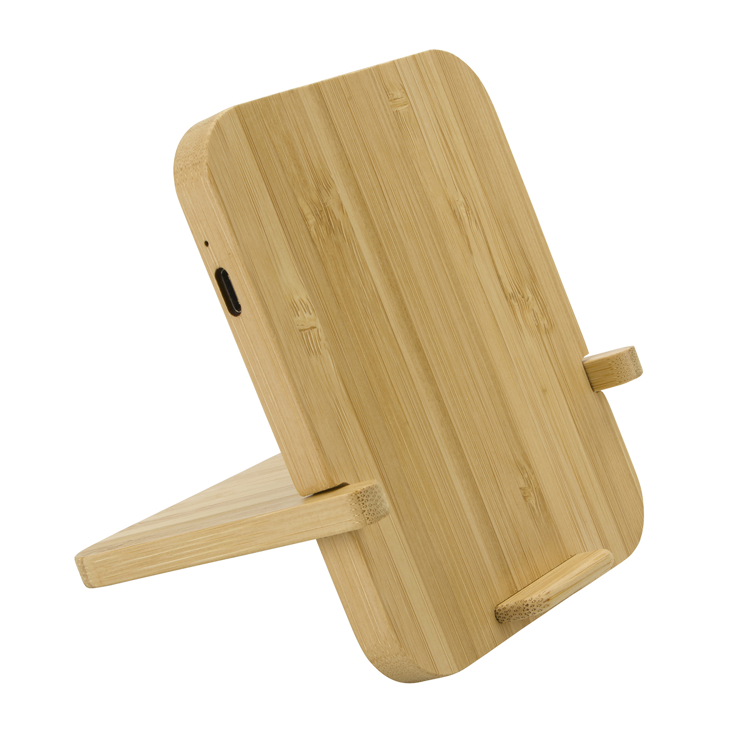Bamboo 10W Wireless Charger with Phone Holder