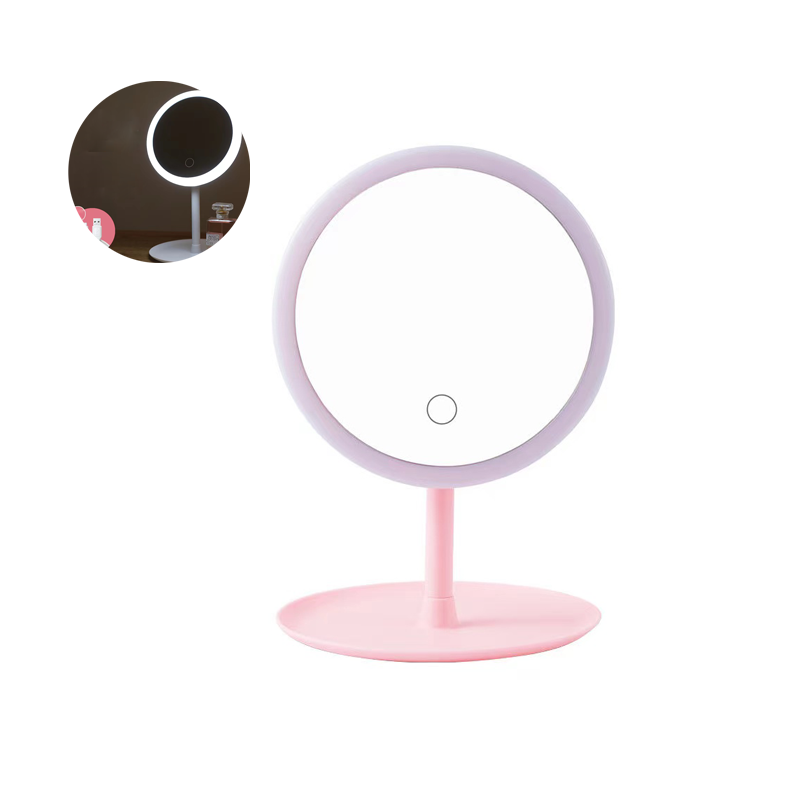 Adjustable Three-Color Light Rechargeable Makeup Mirror 2