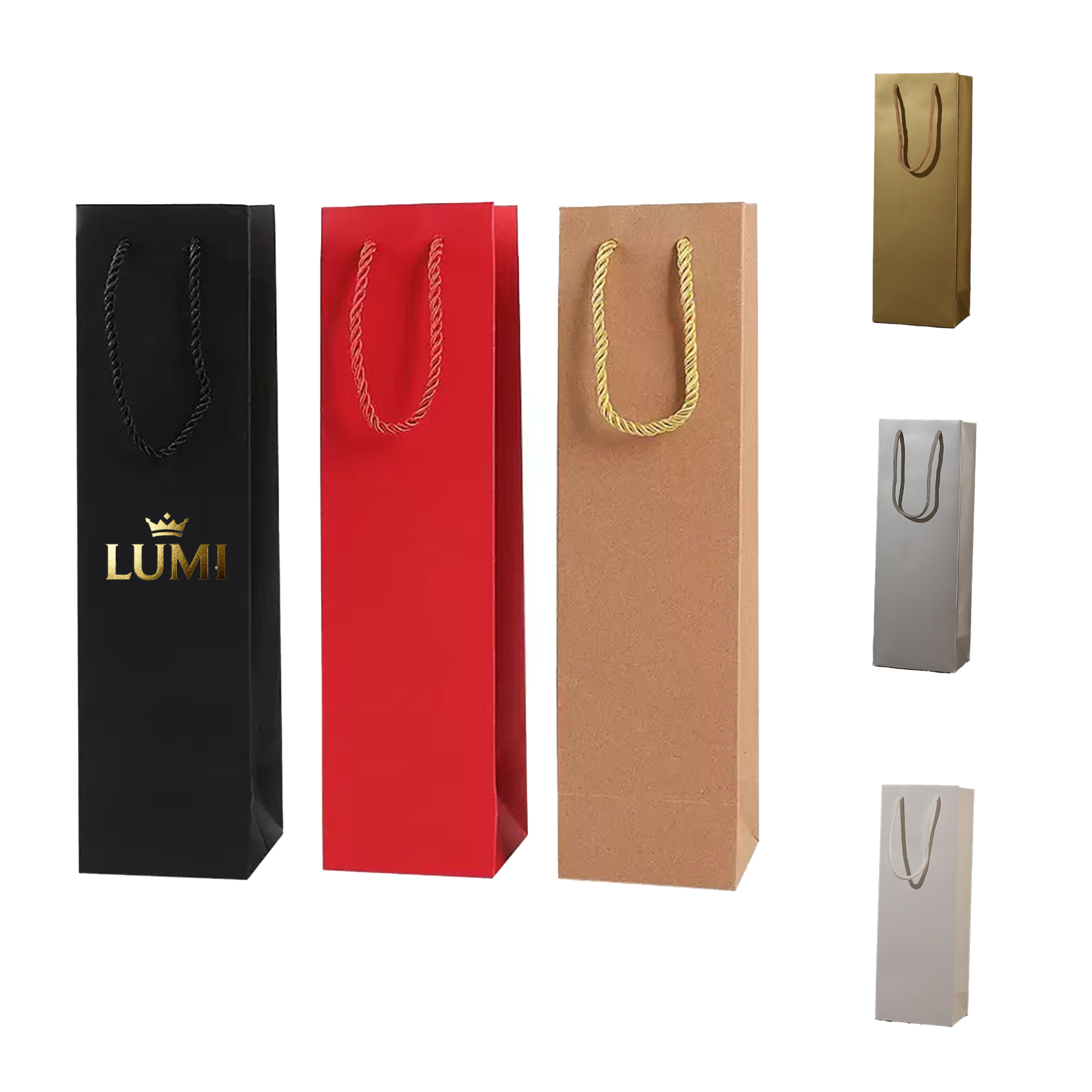 MOQ50 Eco-Friendly Wine Paper Tote Bag 2