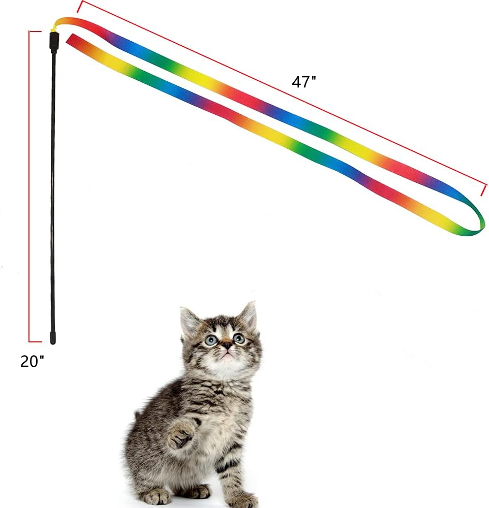 Interactive Rainbow Wand Cat Toys 5