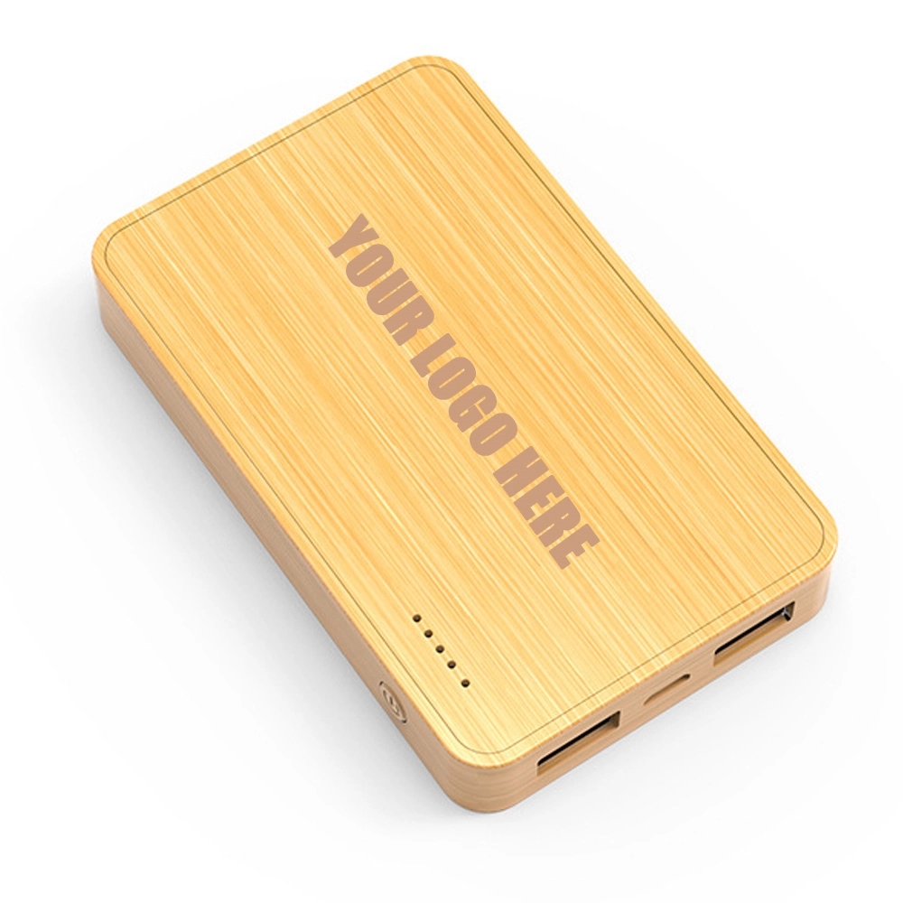 Bamboo 5000mAh Dual Port Power Bank with Wireless Charger 4