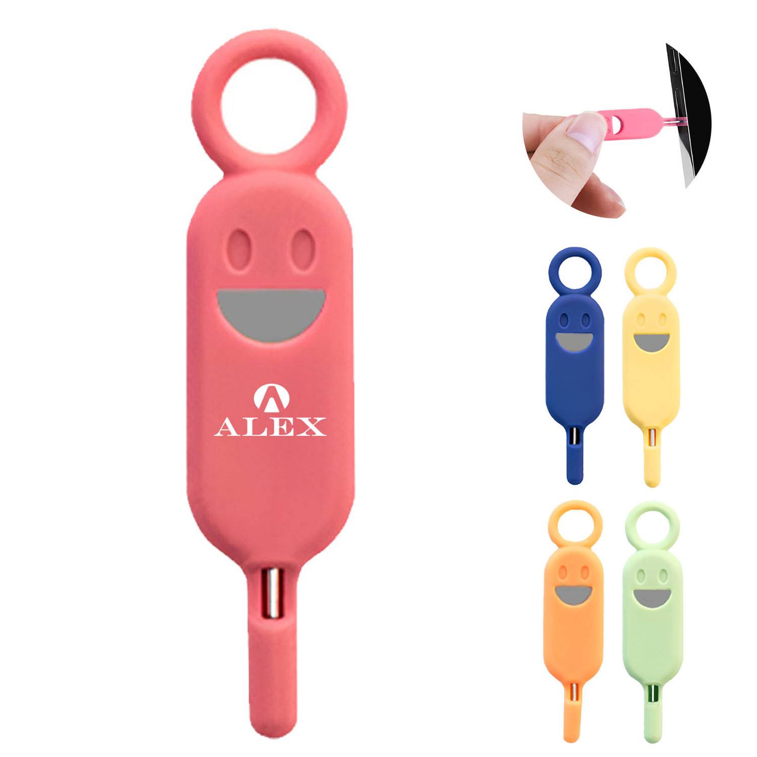 Portable Durable Silicone Covered SIM Card Ejector Tool