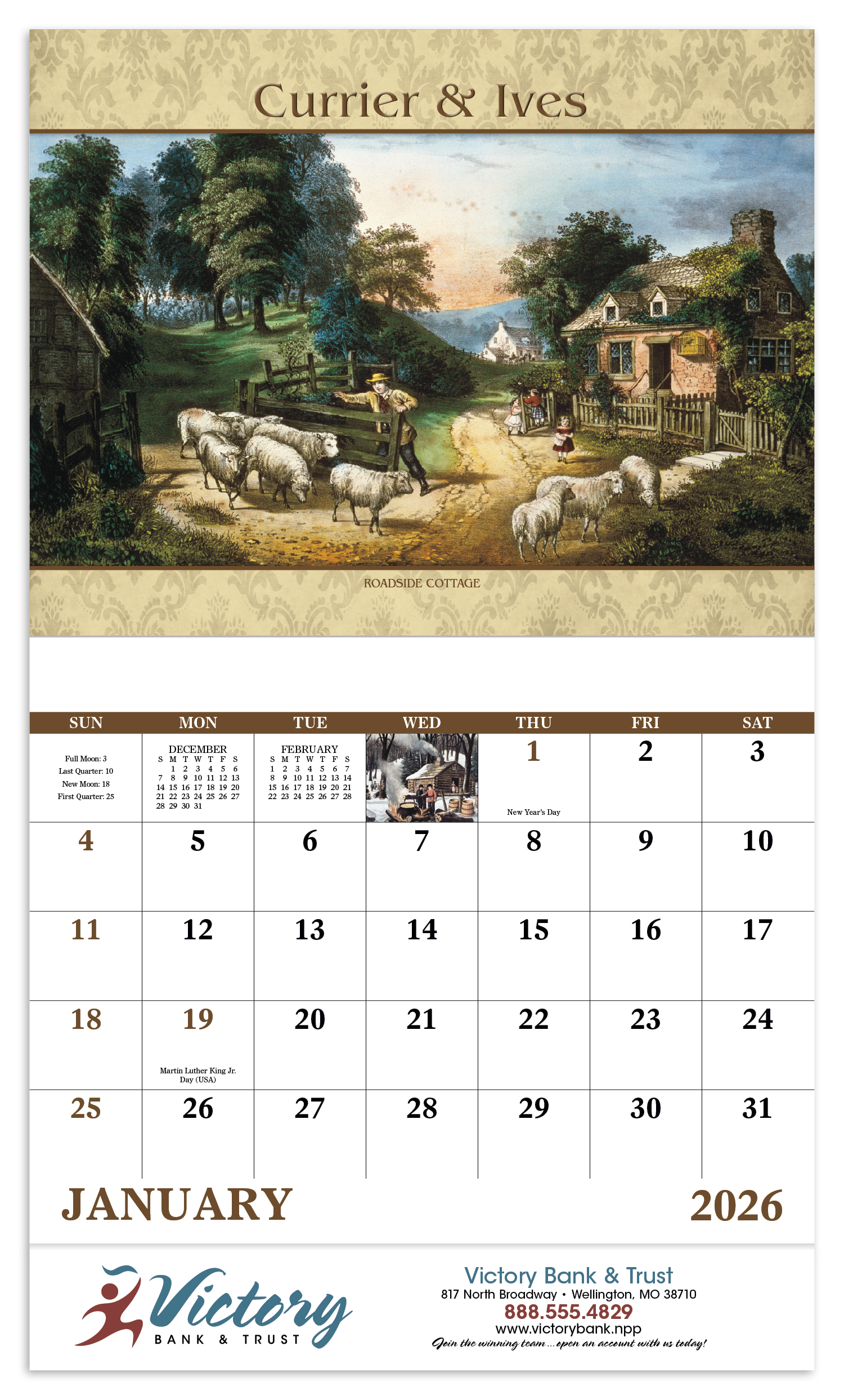Good Value™ Currier & Ives - Stapled Calendar 55