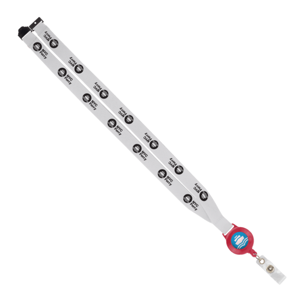 IMPORT 3/4" Polyester Lanyard with Retractable Badge Reel and IPH7 back of neck convenience release. 137