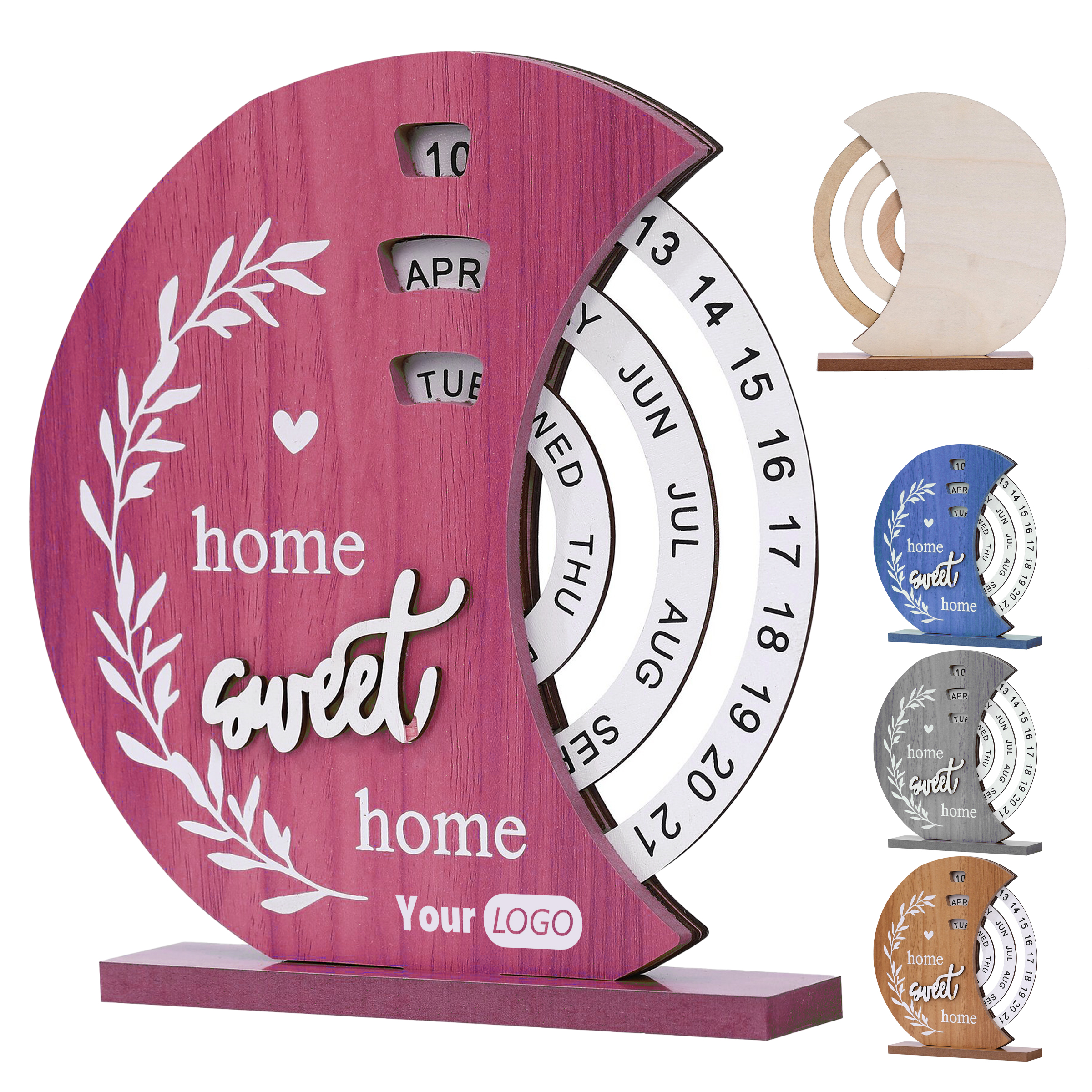 Wood Vintage-Inspired Wooden Perpetual Calendar For Daily Use 4