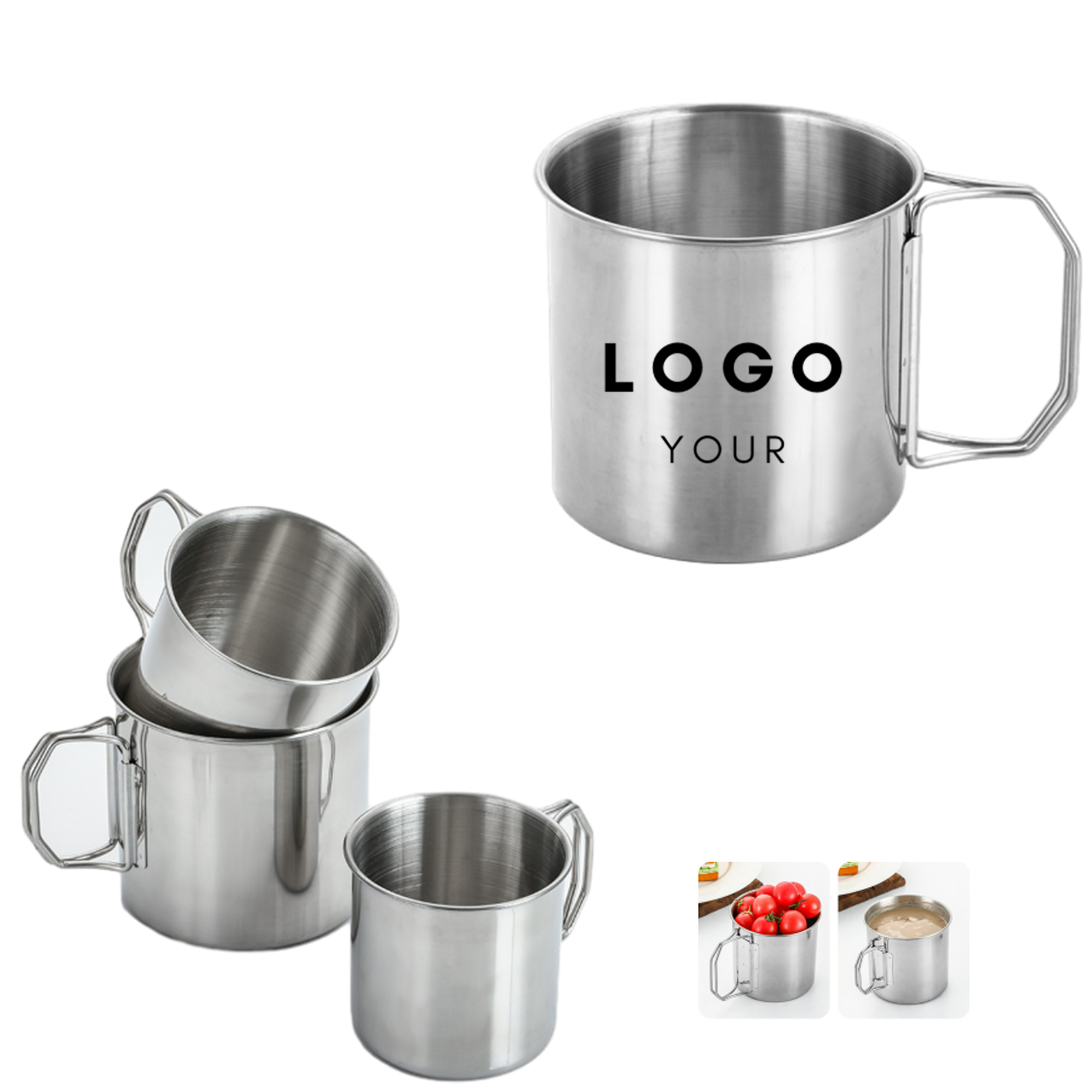 Portable Coffee Cup with Folding Handle 1