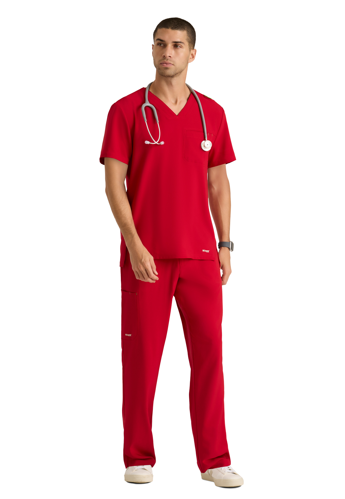 Grey's Anatomy Evolve Stretch - Men's One-Pocket V-Neck Journey Scrub Top 35