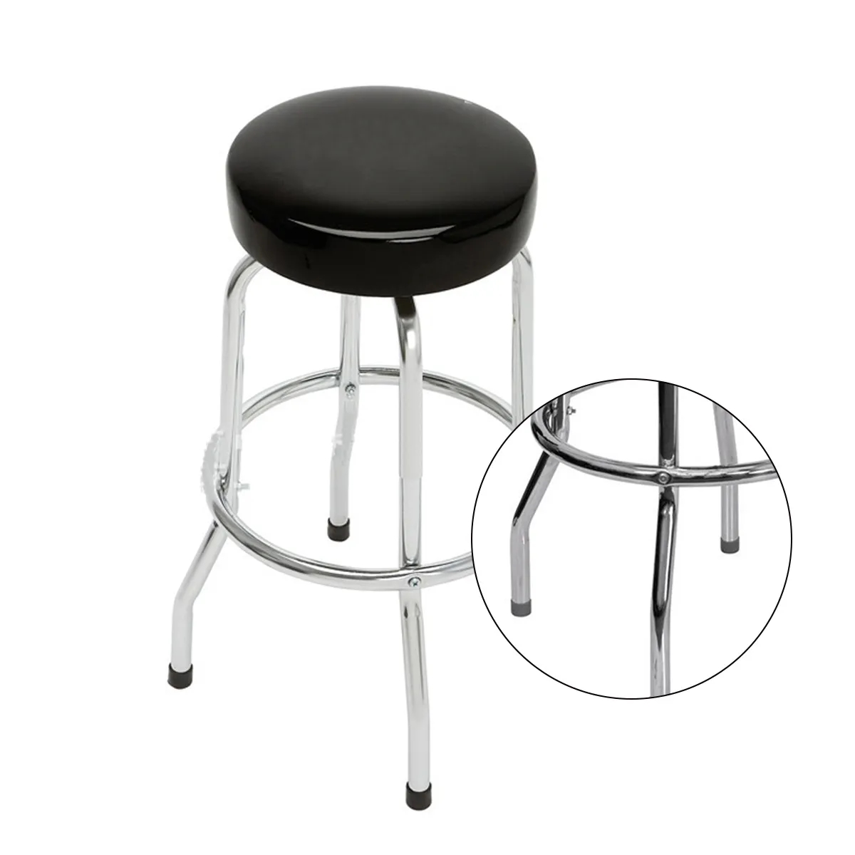 Customizable Round Padded Bar Stool With Chrome Base 5