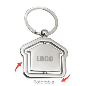 Alloy Dual House Shaped Keychain 2