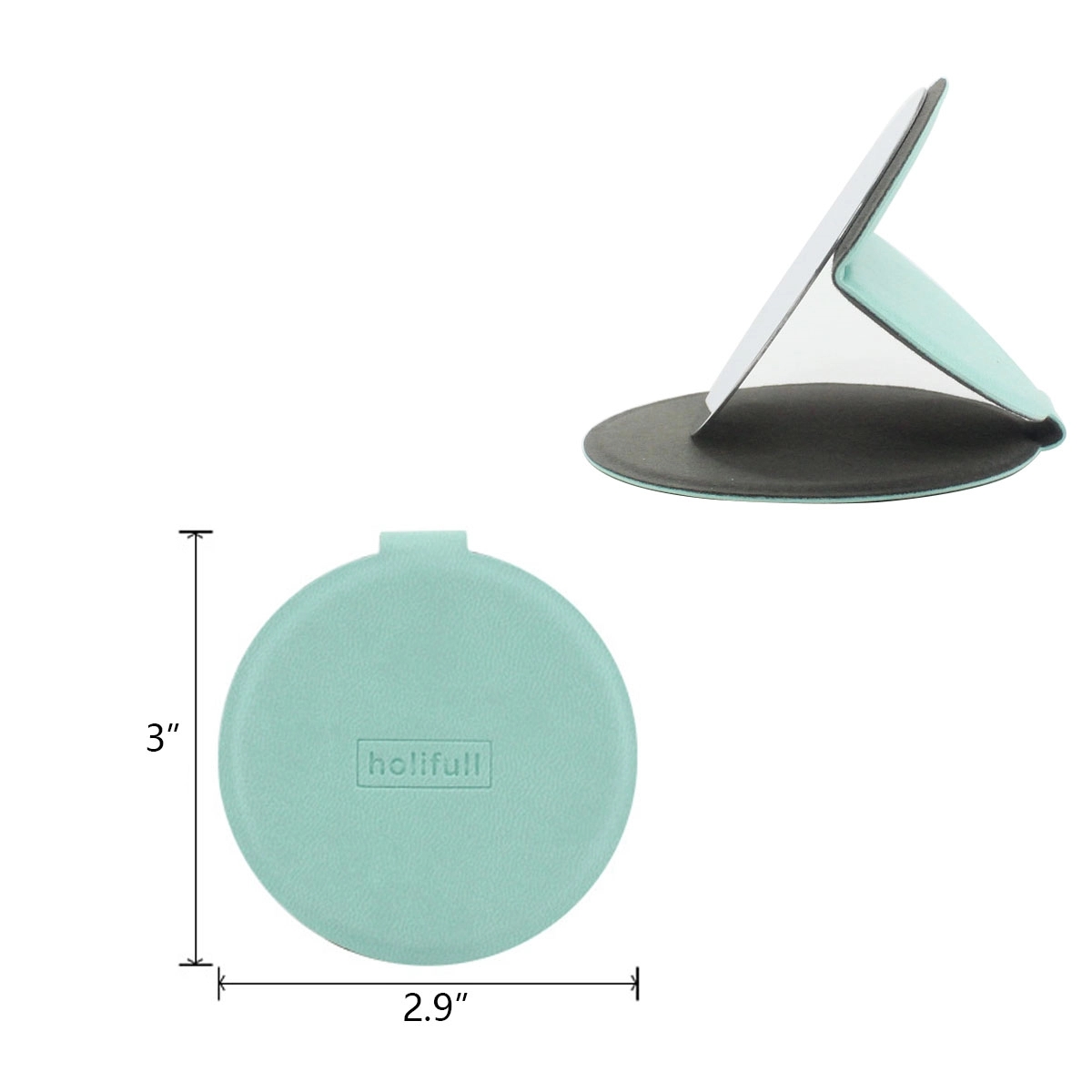 PU Leather Case Mirror Round Shape  MOQ 50 PCS 6